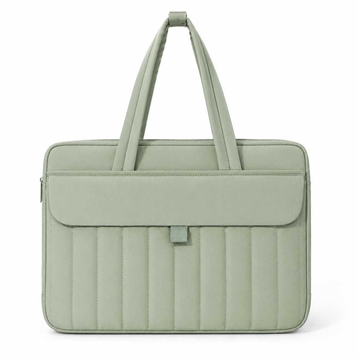 VHV - Laptoptas Dames 15-16 Inch - Slanke Shopper met Schouderriem, Magneetvak en Meerdere Vakken - Waterafstotend voor Werk en Reizen - Groen