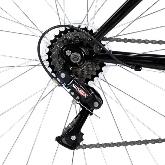 HILAND Mountainbike 24 inch - MTB voor heren en dames - 18 versnellingen - Stalen frame - V-remmen - Zwart van Hiland — afbeelding 5
