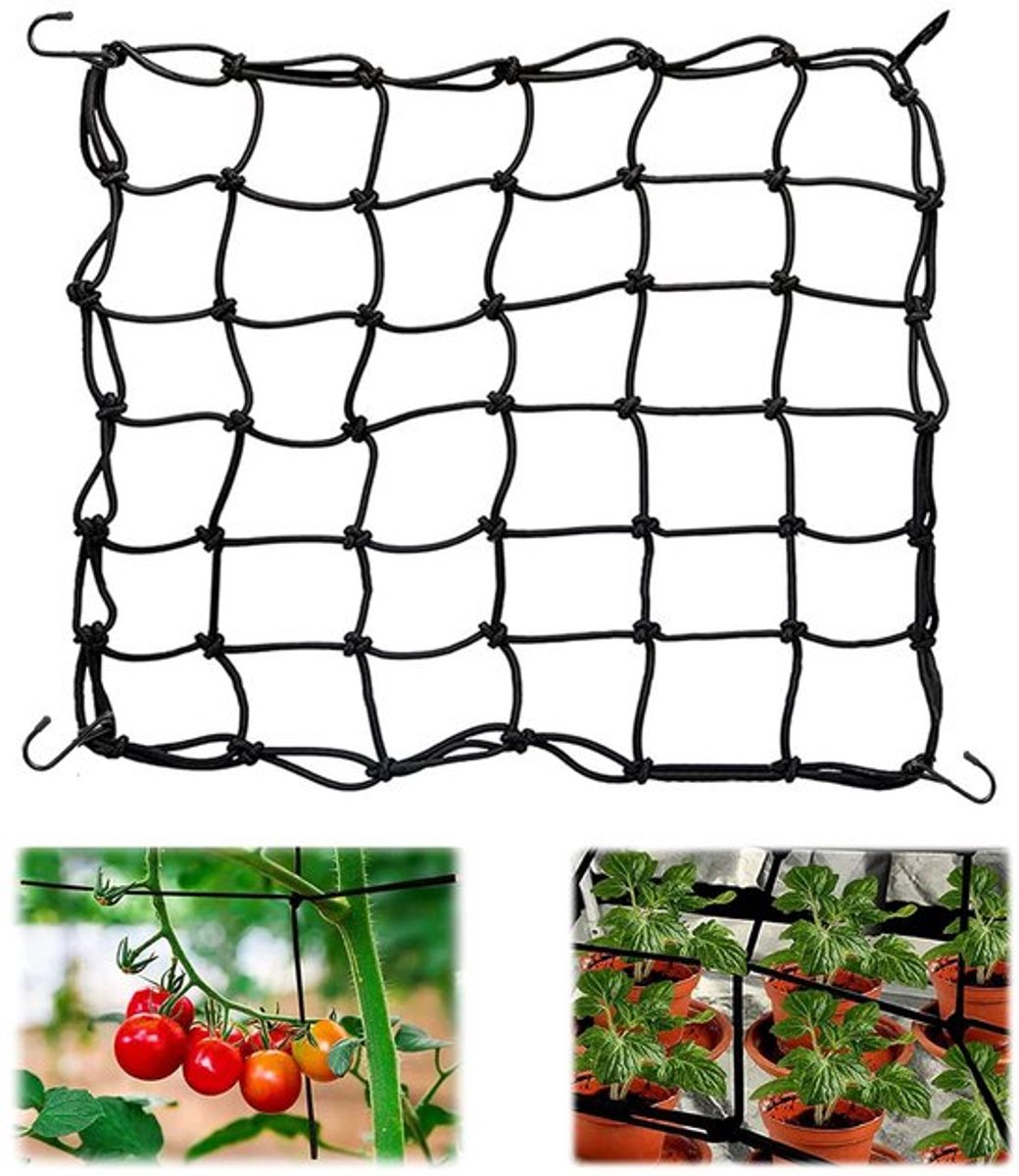 Elastisch Plantsteunnet - Ondersteuning voor Planten - 1 stuk - 80 x 80 cm - 120 x 120 cm