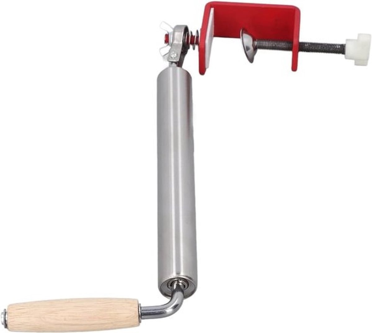 Houten deegroller met klem, extra lange anti-slip handgreep voor perfect deeg, ideaal voor dumplings en bakprojecten