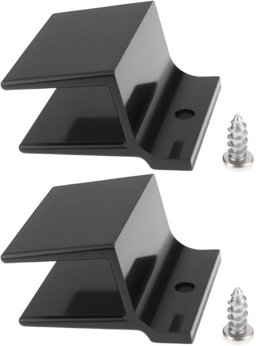Bodemgeleider 2 Stuks - Schuifdeur Rails - Zwart Plastic - Slijtvast - Corrosiebestendig - Afmetingen 31,49x23,87x12,7mm - Schuifdeurrail