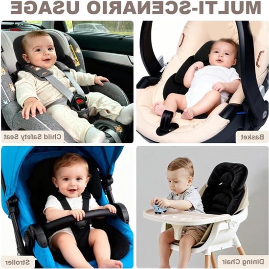 Ademend Zitverkleiner Babyzitje - Zacht Kussen voor Autostoel, Kinderwagen en Maxi Cosi — afbeelding 2