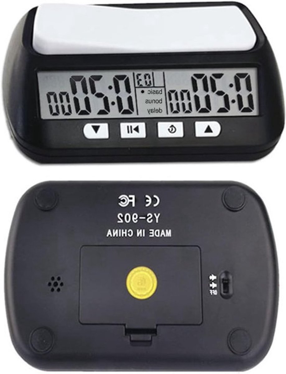 Digitale Schaakklok met Geluidsalarm - Professionele Timer voor Schaakspel en Toernooien, Zwart