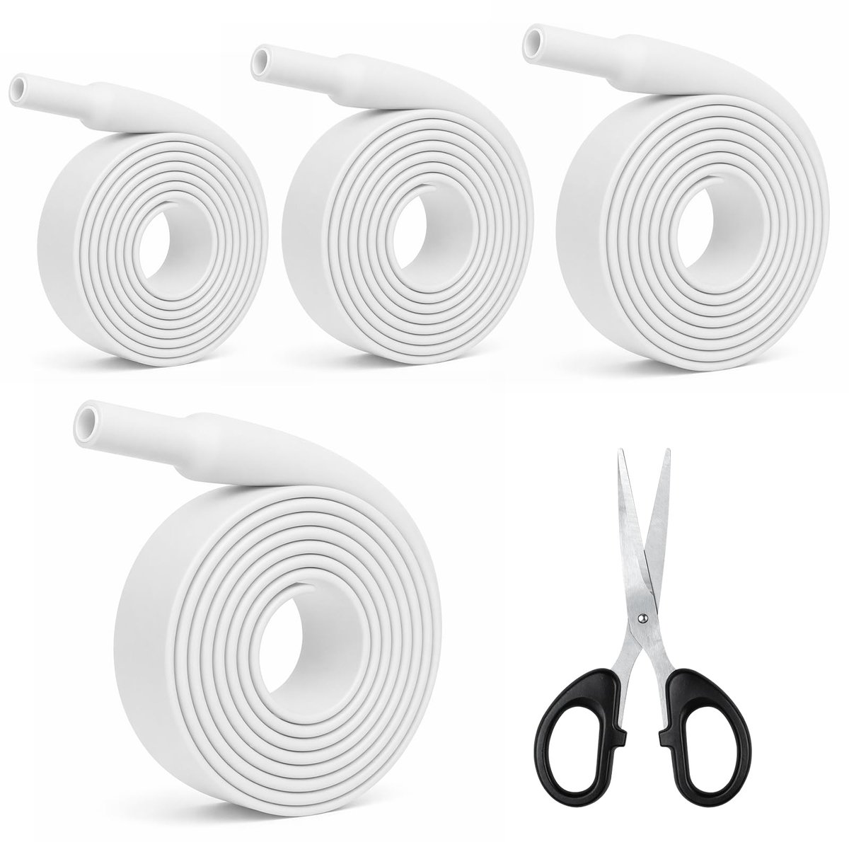 SnelShoppen - Krimpkousenset met Lijm, Waterdichte Krimpkous 4:1 voor Kabelisolatie en Reparatie, 4 Maten (10mm/20mm/25mm/30mm) in Wit, 4x1m
