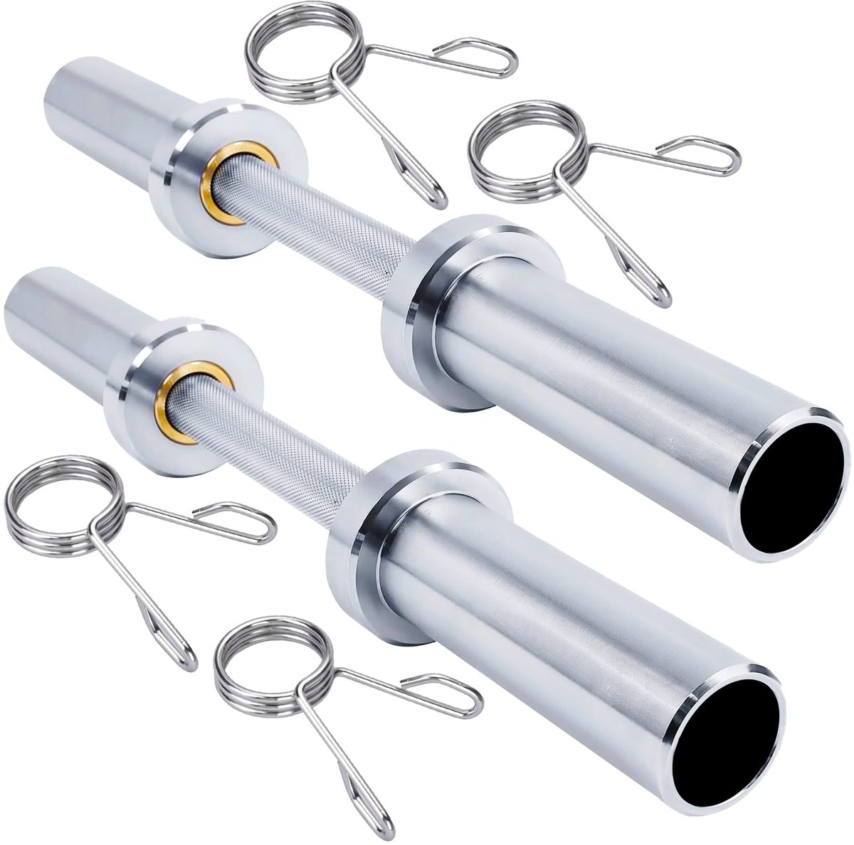 SnelShoppen - Olympische Dumbbell G5 HT SPORT 51 cm - Diameter 50 mm - Gekartelde Handgreep 28 mm - Power Training met Sluitingen