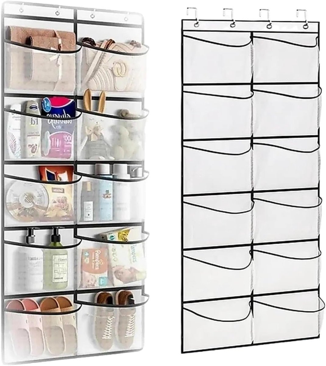 Wandorganizer 10 vakken - met 4 metalen haken - ruimtebesparend - ideaal voor badkamer en keuken - ShopVlot