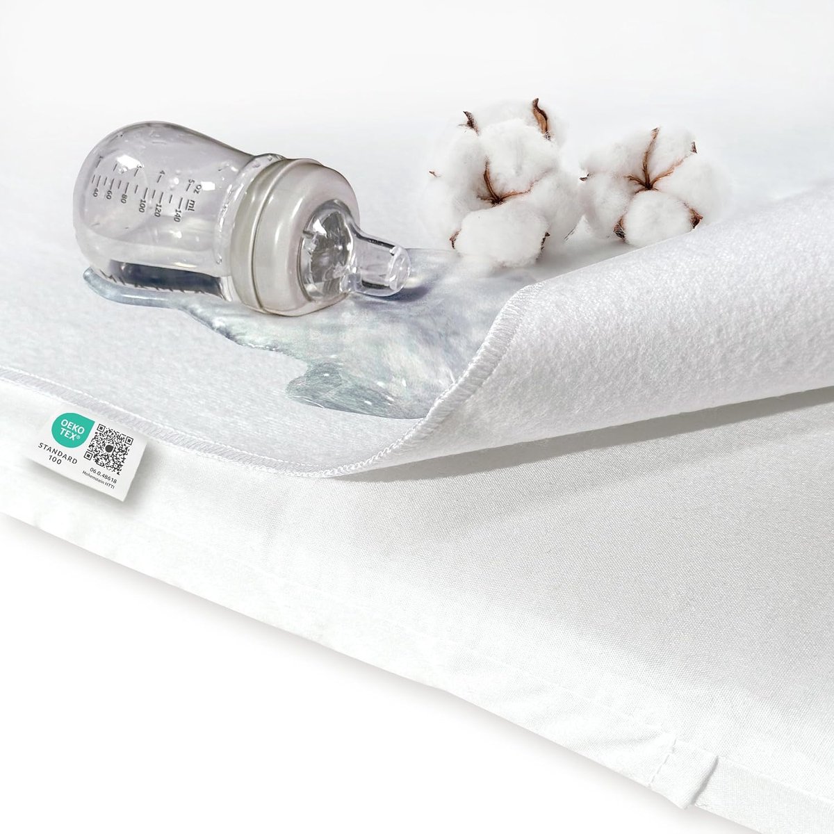 SnelShoppen - Waterdichte matrasbeschermer 40 x 90 cm - Molton matrasbeschermer van katoen - Oeko-Tex®-standaard 100 getest, kookvast en drogerbestend