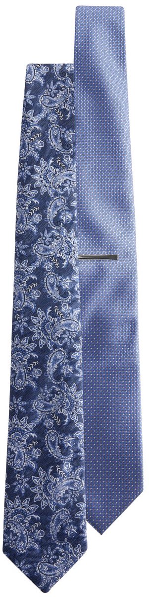 Next - Heren - Set van 2 stropdassen met textuur - Blauw