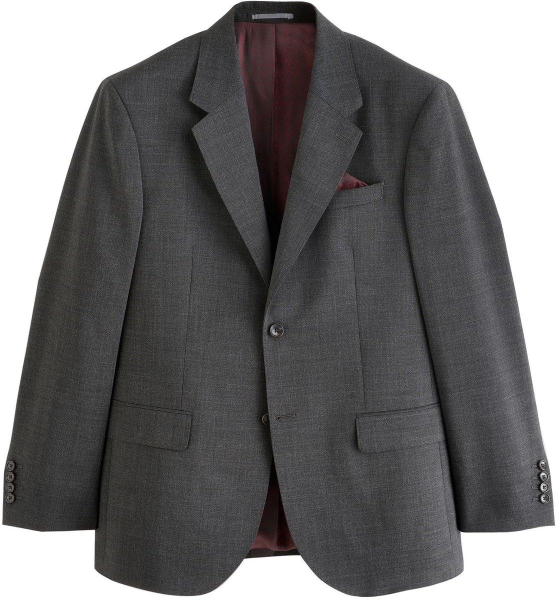 Next - Heren - Normale Pasvorm - Signature Nova Fides 100% Italian Wool Suit Jacket - Long - Grijs
