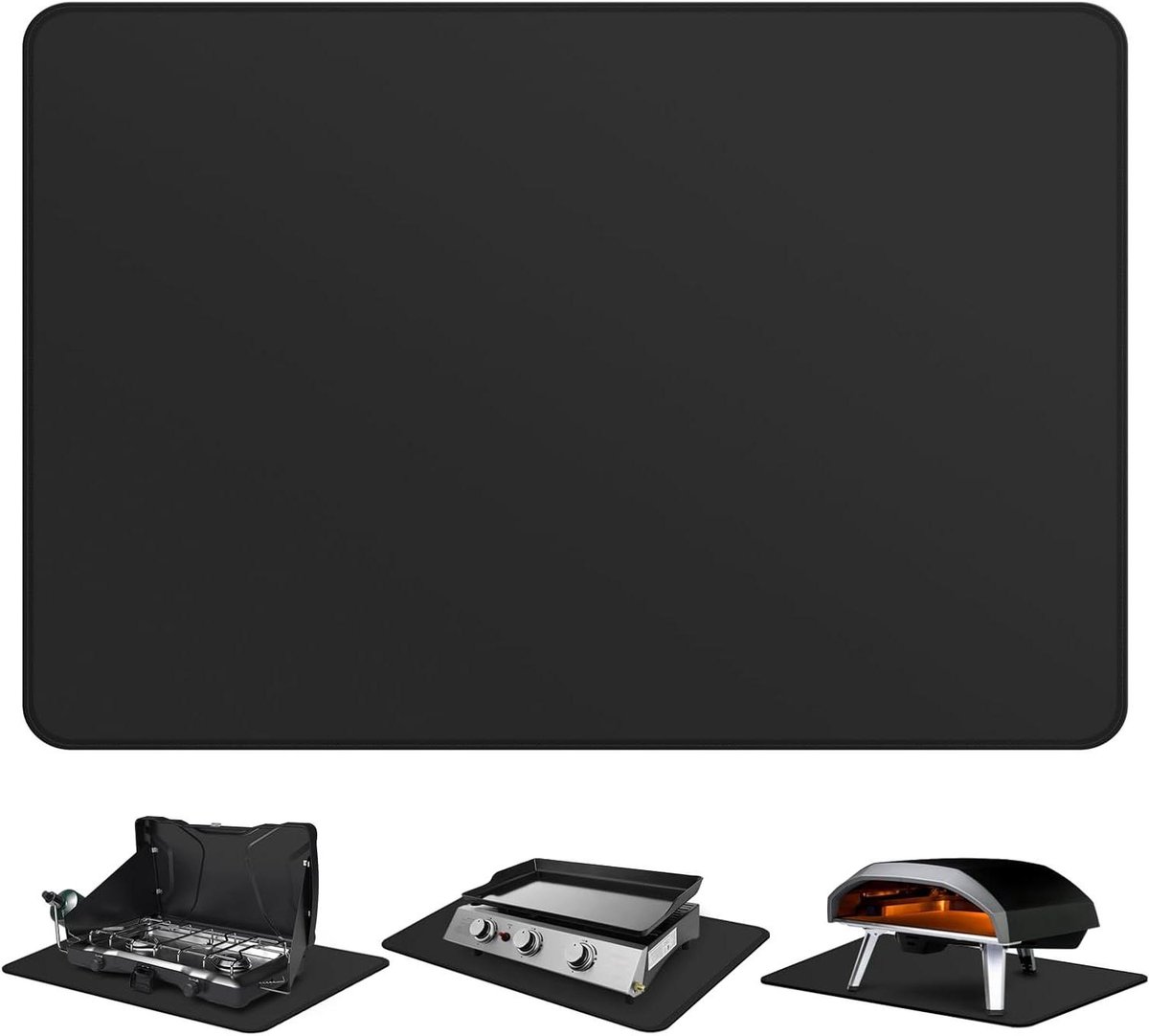 Onderlegger Grilltafel - Hittebestendige Mat - Bescherming Buitenkeuken - Vuurvast en Waterdicht - 41 x 61 cm - Zwart