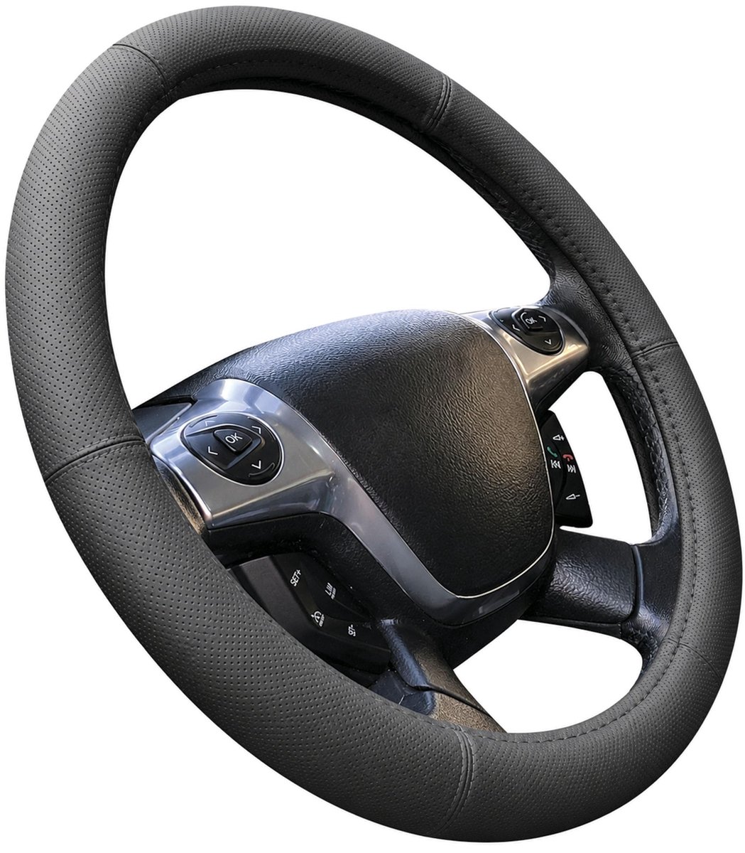 SnelShoppen - Stuurhoes Klein 35-36 cm Zwart PVC - Universele Stuurhoes voor Auto, Fiets en Motor - Bescherming en Comfort
