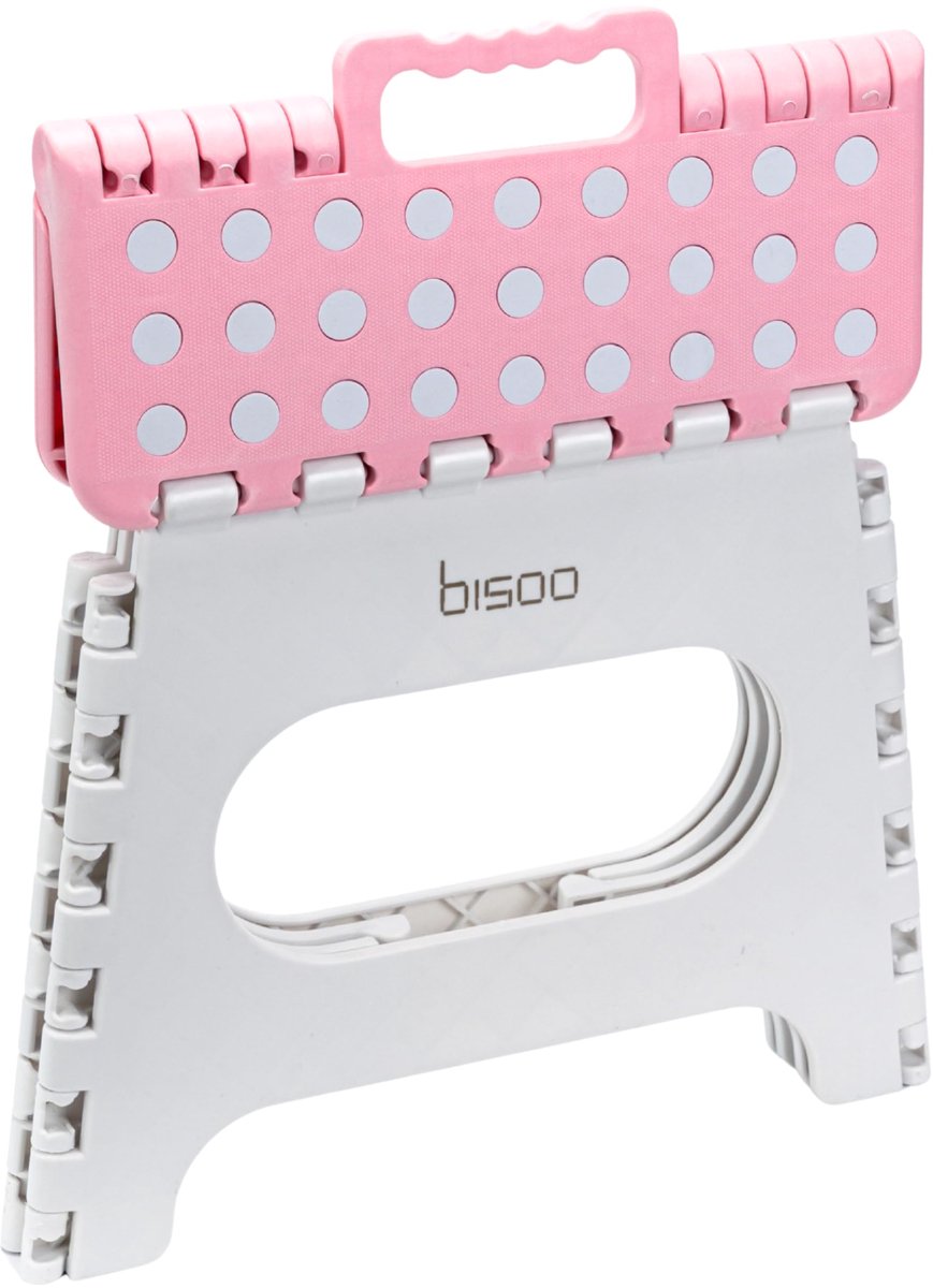 SnelShoppen - BISOO Opstapje voor Kinderen Roze 22cm - Opvouwbare Lichtgewicht Antislip Opstapkruk - Peuters Krukje voor Zindelijkheidstraining in Bad