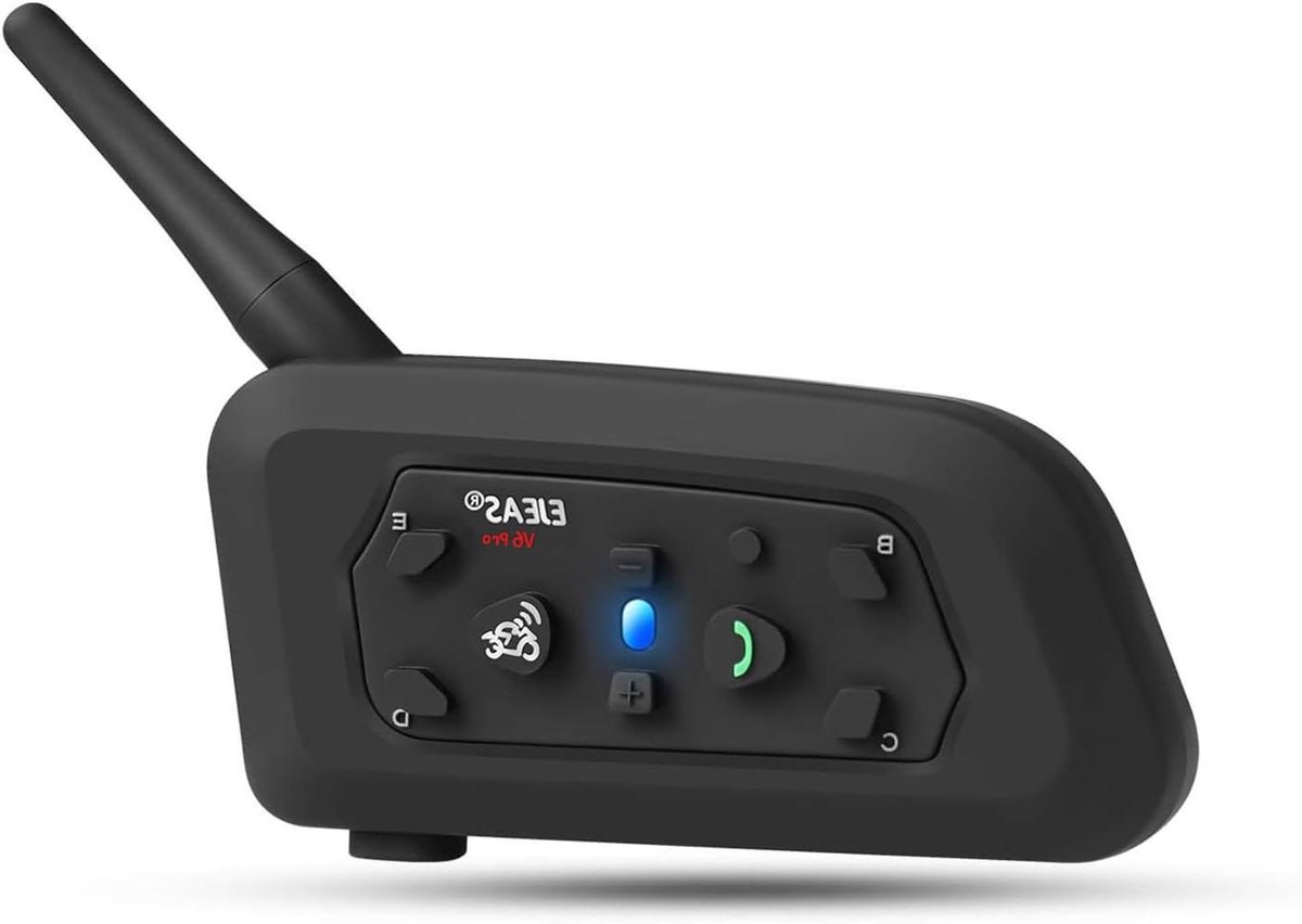 Motorhelm Intercom - Communicatiesysteem - Veilig Communiceren - Tot 6 Rijders - 1200m Bereik - Zwart