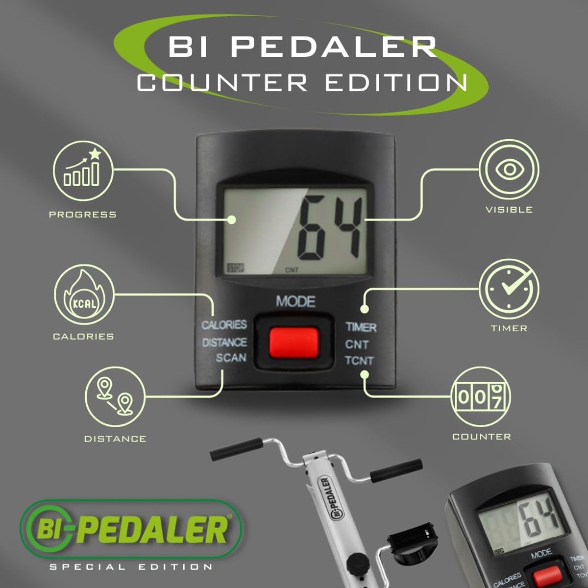 Fietsapparaat - Arme en been trainer - Spierversterking thuis - Inklapbaar ontwerp - 5 Kilogram - Zilverkleurig