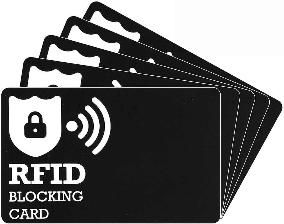 Dunne RFID Blokker Kaarten voor Betalingskaarten, Bescherming tegen Diefstal, Veiligheidskaarten voor Mannen en Vrouwen, Zwart
