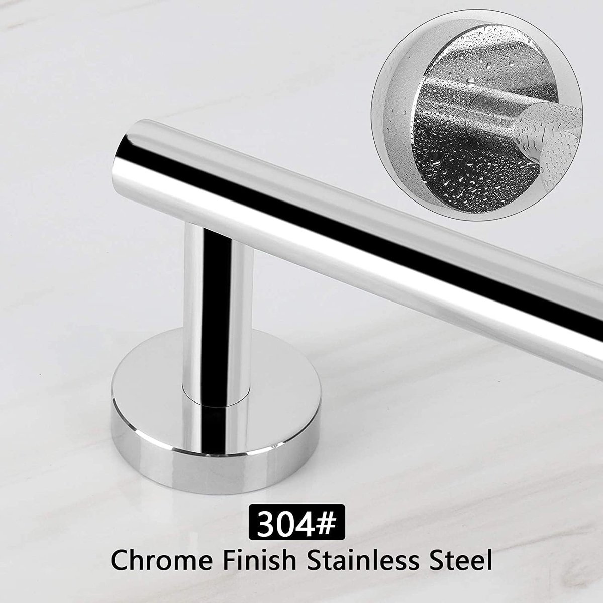SnelShoppen - YUET Handdoekenrek 30CM Chroom Handdoekhouder Stang Wandmontage Roestvrij Staal 12'' voor Badkamer Keuken Vaatdoeken Hanger