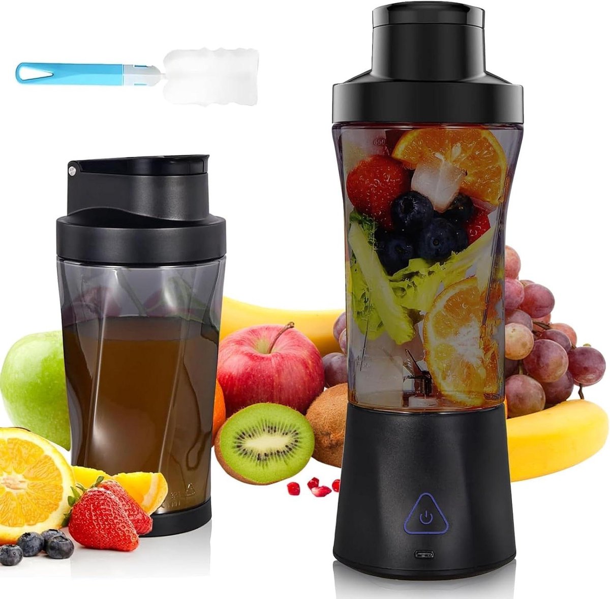Draagbare Blender - Mixer voor shakes - Gezonde dranken maken - 6 roestvrijstalen messen - 700 ml - Zwart