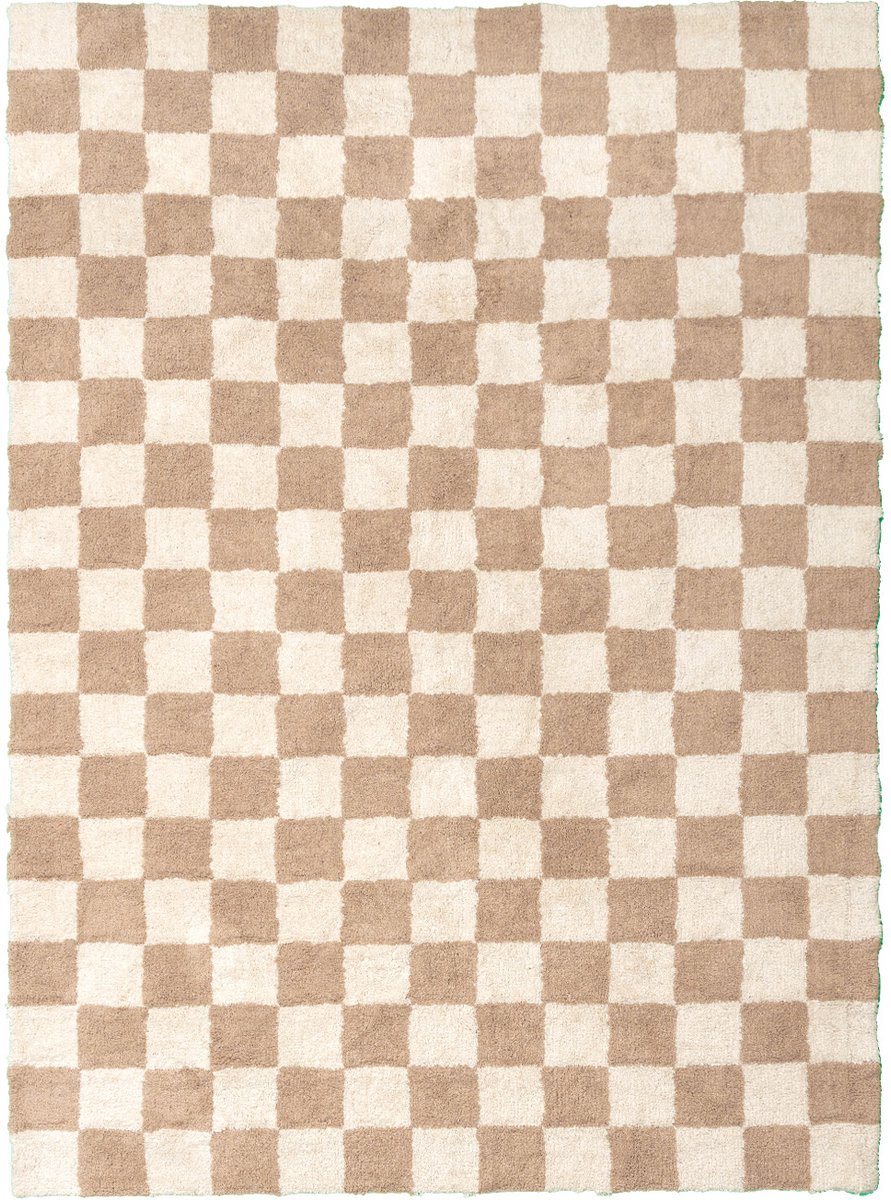 Fraai Retro vloerkleed - Gambit Beige/Wit - 200x290cm