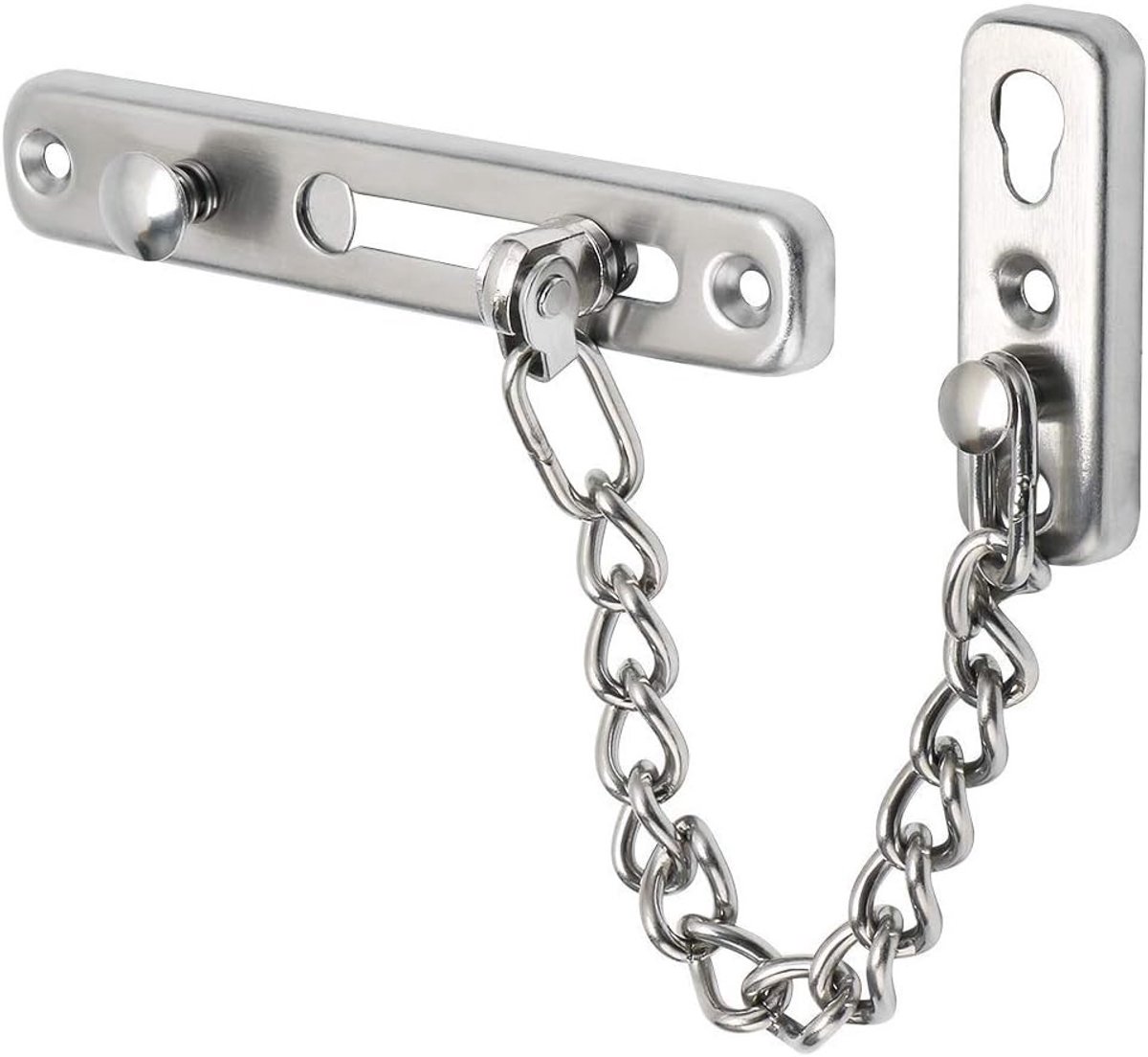 Deurketting met haaksluiting van geborsteld roestvrij staal, veilig en duurzaam voor extra beveiliging