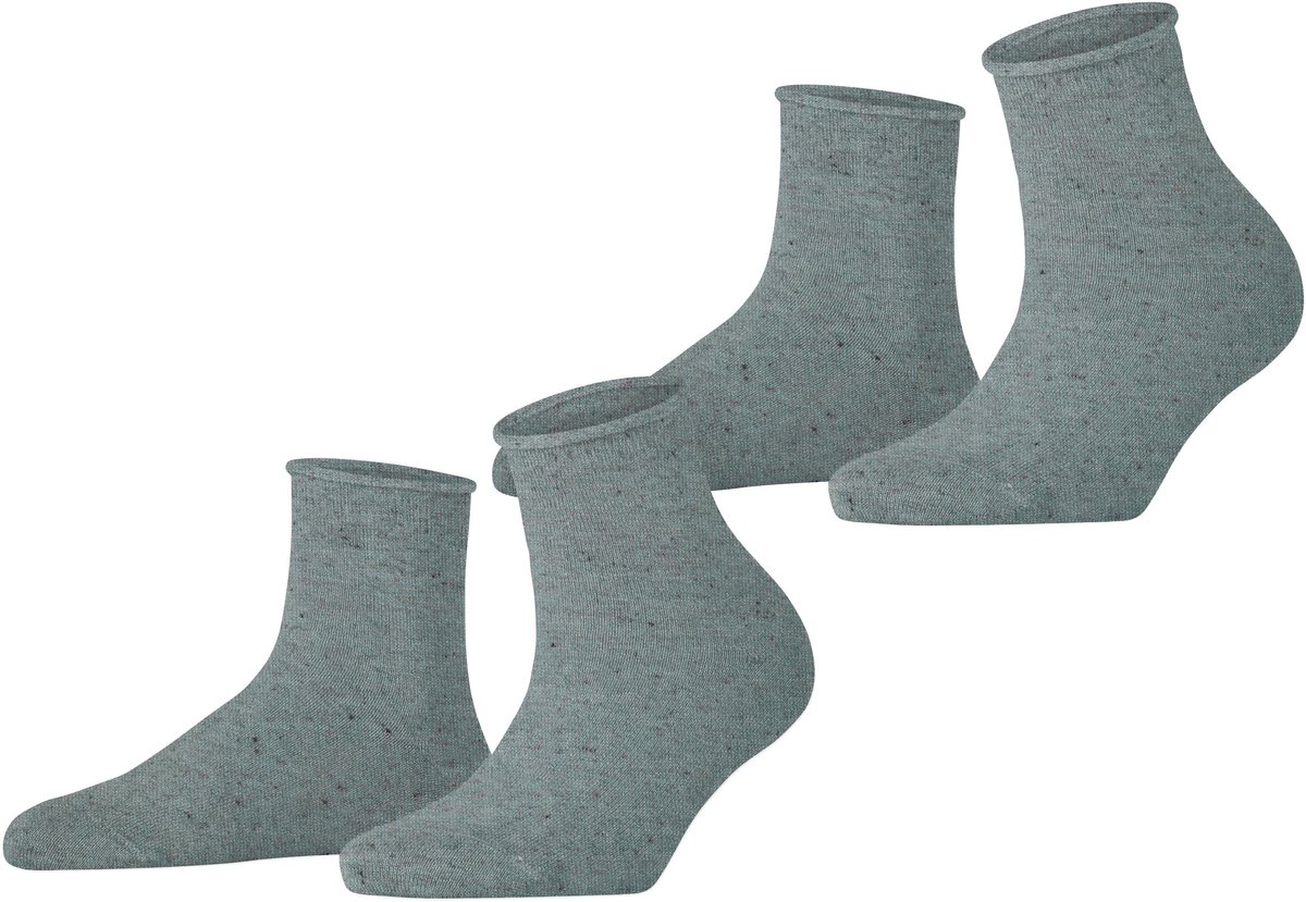 Esprit Icy Dots 2 Pack eenkleurig katoen multipack sokken dames grijs - maat 35-38