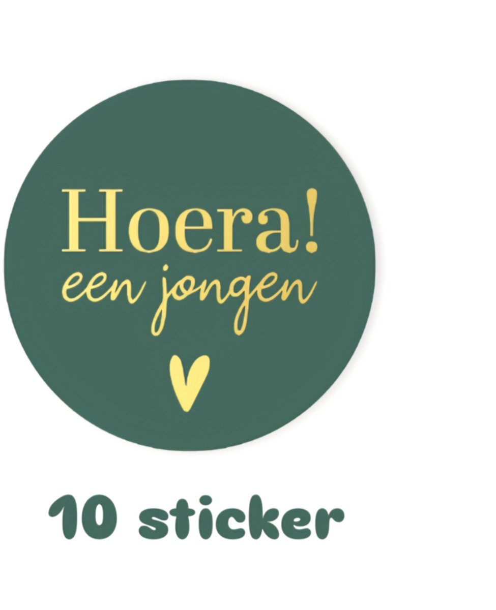 10x sticker - HOERA een Jongen - geboorte - baby - leuk inpakken - Sluitstickers - cadeausticker