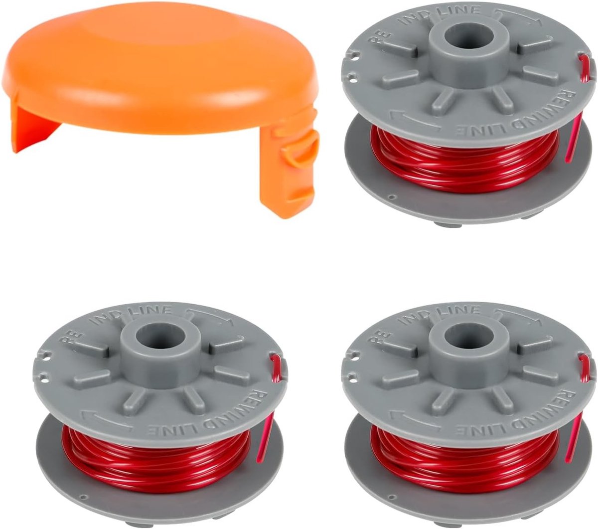 Vervangspoel en lijn 1.6mm voor Turbo Trimmer SmallCut 2400 - 3 Spoelen + 1 Deksel voor Tuinonderhoud en Snoeien