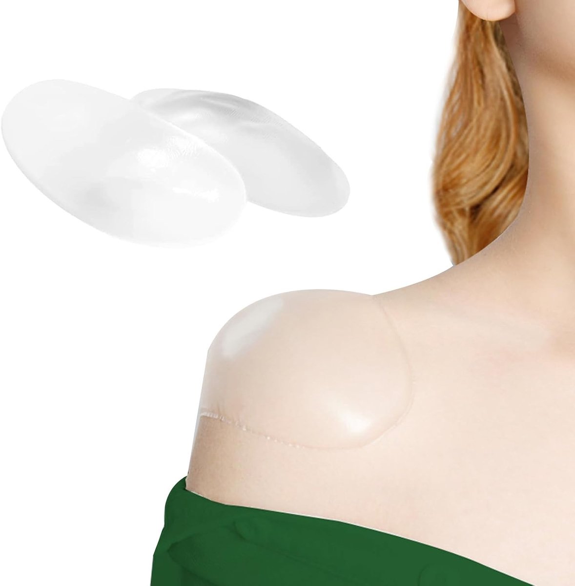 Herbruikbare silicone schouderpad met zelfklevende en antislip functie, onzichtbare schouderpad 14.8 * 1 cm voor extra comfort en ondersteuning