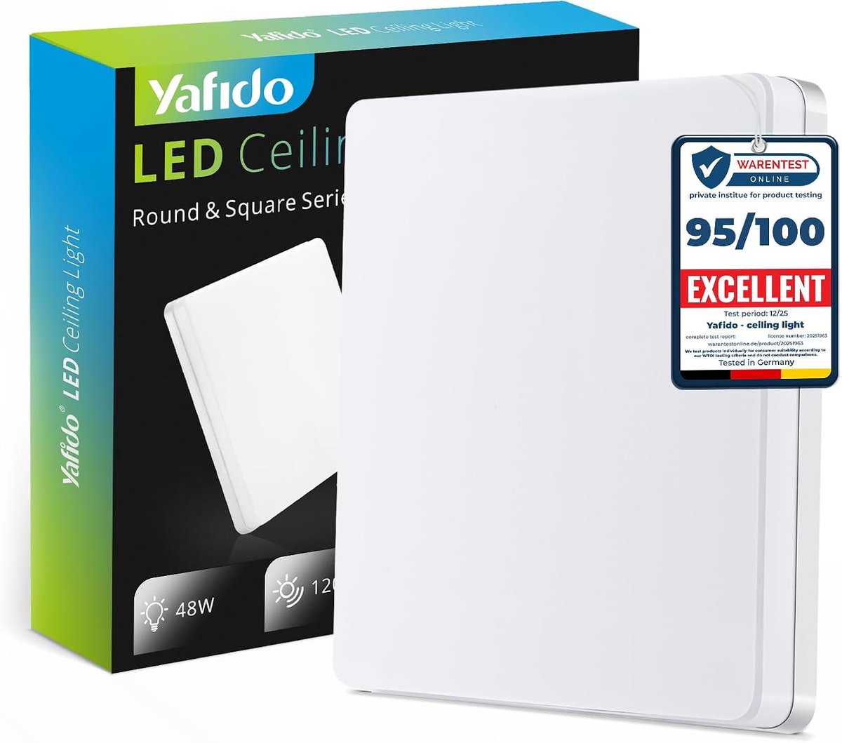 SnelShoppen - Plafondlamp 48 W, 4230 lumen, koude witte verlichting voor slaapkamer, keuken, woonkamer, moderne platte lamp, 30 cm, geschikt voor hal,