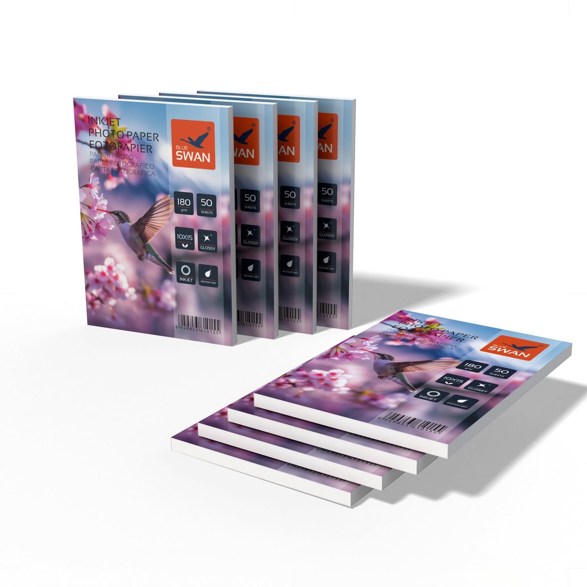 SnelShoppen - 400 Vellen Glanzend Inkjet Fotopapier 10x15 cm, 180 g/m², Sneldrogend, Waterbestendig, Krasbestendig, Hoge Kleurhelderheid - Perfect voo