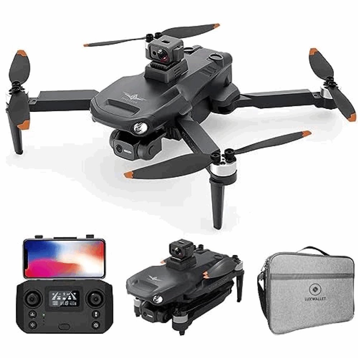 SnelShoppen - Drone Quadcopter met FULL HD Camera, 30Km/h, WiFi GPS 1.2 KM, 3-Axis Gimbal en Obstacle Avoidance Sensor voor Avonturen, Feesten en Buit