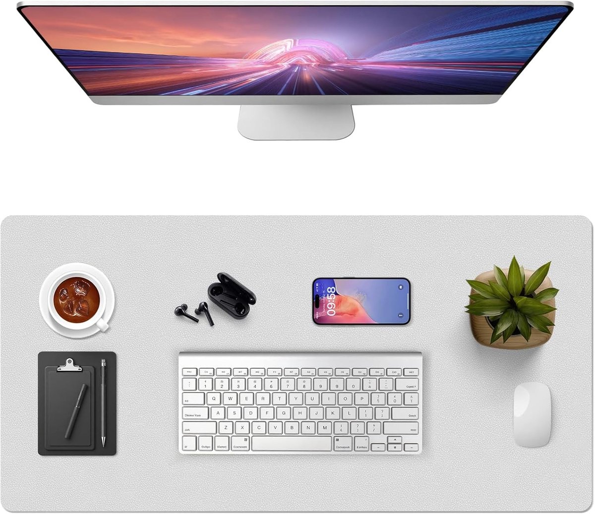 Multifunctionele Desk Pad 120 x 43 cm - Waterdichte Grote PVC Leren Muismat voor Bureau en Thuisgebruik
