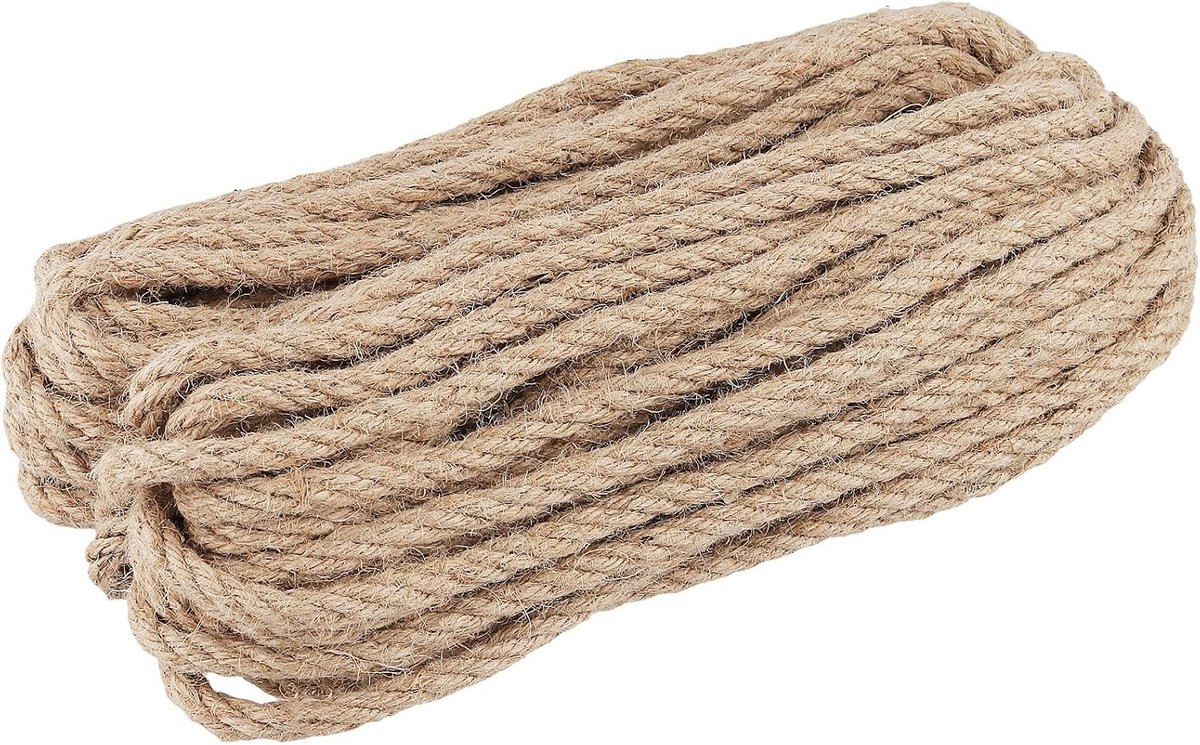 Dikke Jute Touw van 8mm, 30m Sterk Tuin Touw voor Decoratie, Ambachten en DIY Projecten