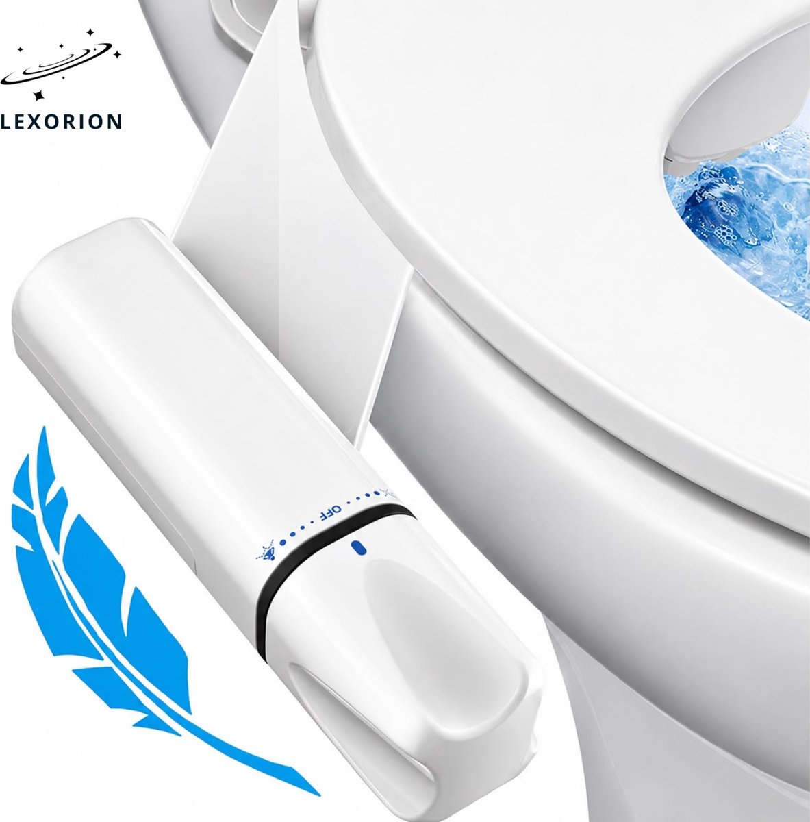 Lexorion Comfort - Toilet Bidet Opzetstuk - 2 Sproeikoppen - Zelfreinigende Sproeier - Instelbare Waterdruk