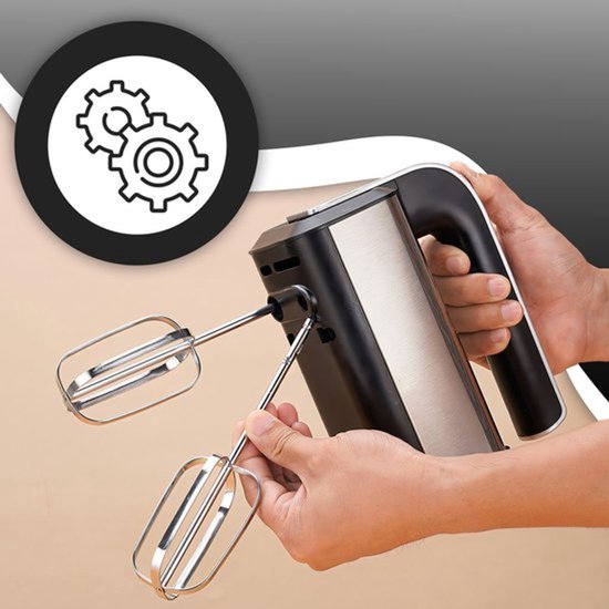 Staafmixer van roestvrij staal - Krachtige staafmixer met 5 snelheidsstanden - Turbostand met kneedhaak - Staafmixer, mixer, staafmixer, 300W van Merkloos — afbeelding 4