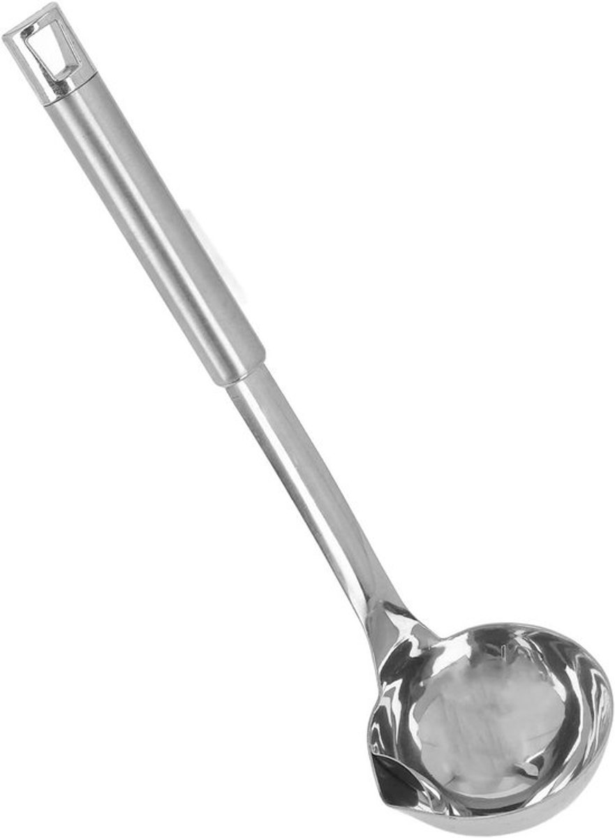 RVS Soeplepel met Vetafscheider voor Sauzen en Soepen, Lange Handgreep en Filterfunctie, 12,4 inch