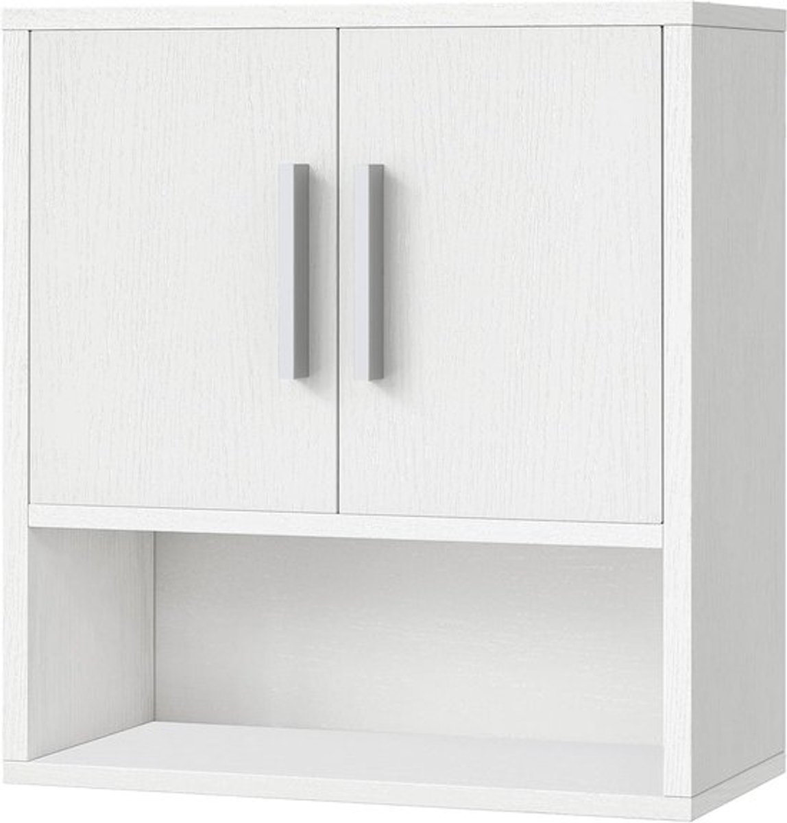 Wandgemonteerde Opbergkast voor de Badkamer, Medicijnkast met Verstelbaar Paneel, 38 x 18 x 41 cm, Ideaal voor Keuken en Slaapkamer, Wit