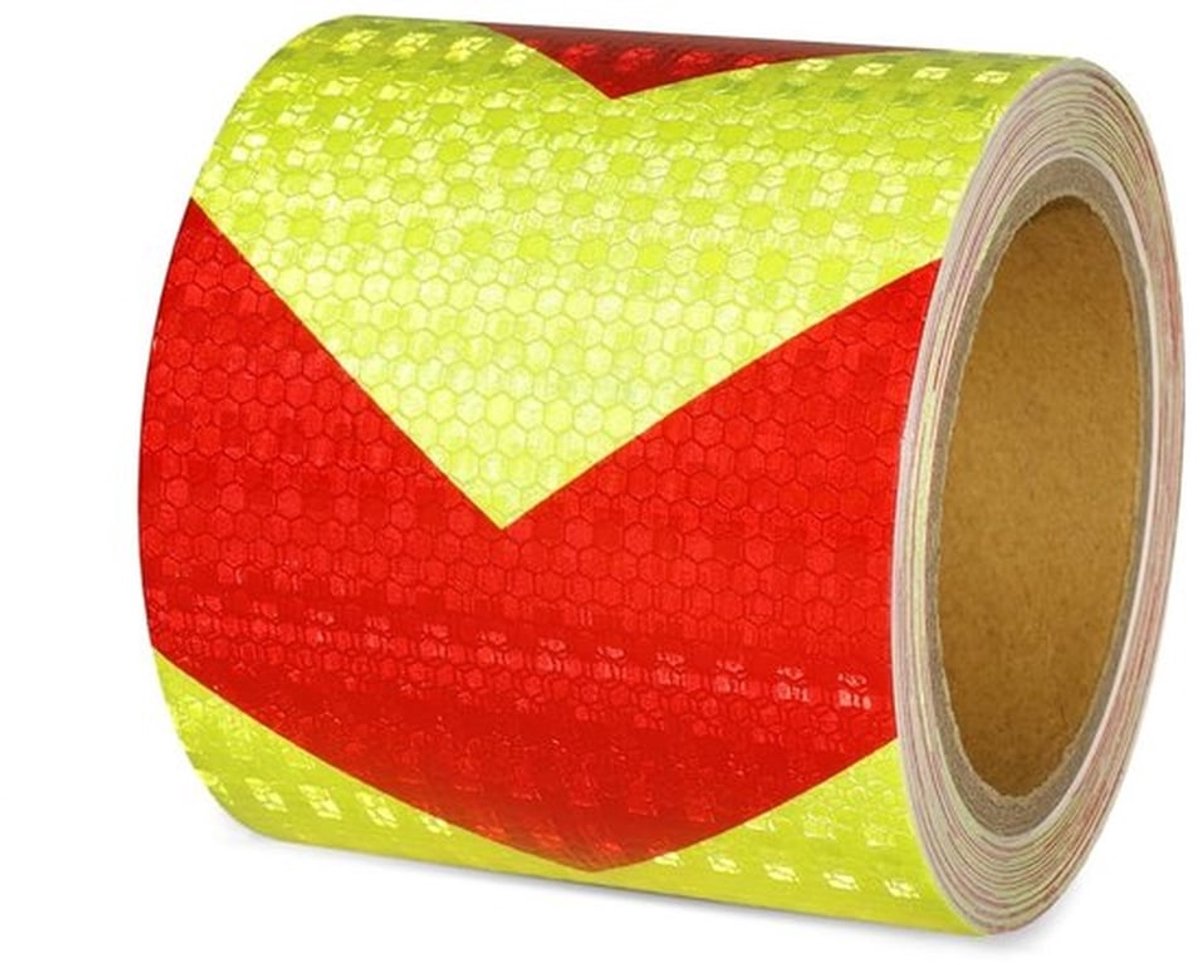 Reflecterende Zelfklevende Waarschuwings Tape 20 m x 10 cm - Waterdicht en Opvallend voor Voertuigen, Auto's en Trailers