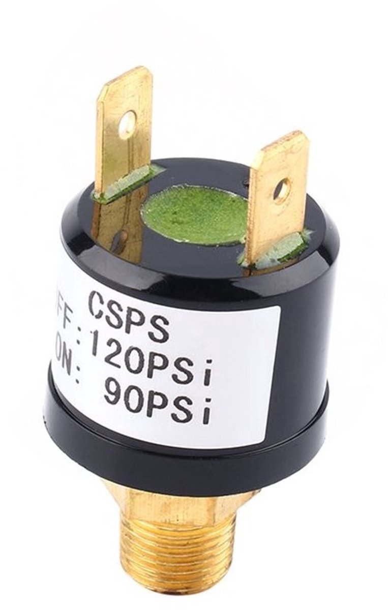 Drukschakelaar Zware Belasting 90-120 Psi - Drukregelaar Compressor - Pneumatische Schakelaar - 1/8-27NPT Draad - AC 110-220V - Duurzaam tot 30.000 keer