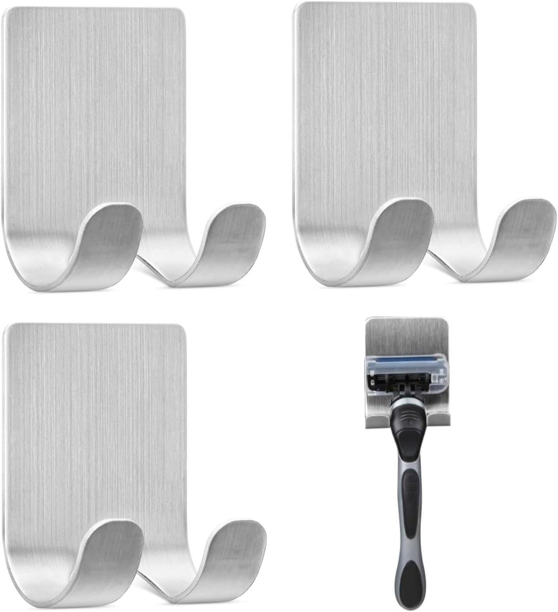 Waterdichte Zelfklevende RVS Scheermes Houder voor Douche, Multifunctionele Haak voor Scheerapparaat, Sleutels en Keukenaccessoires