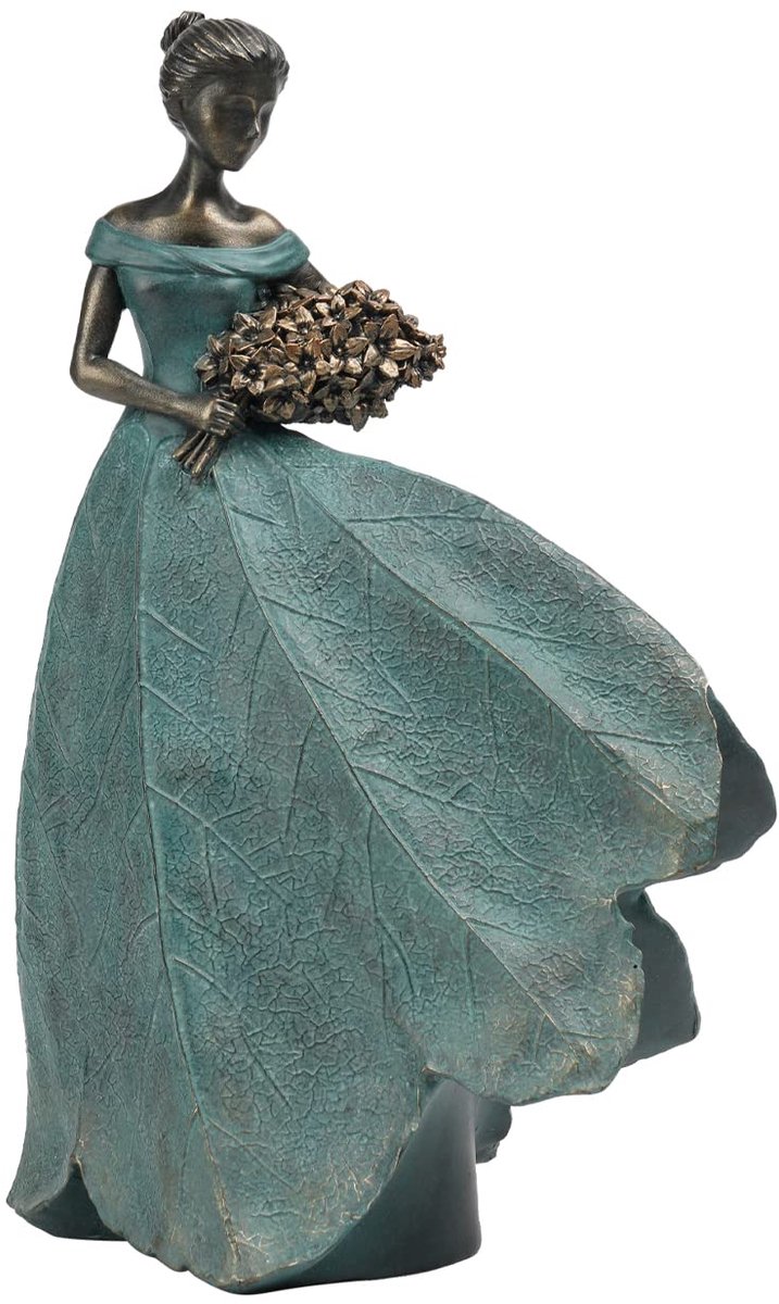 Engel Meisjes Beeldje - Modern Hars Woondecoratie voor Woonkamer en Kantoor - Rustieke Sculptuur voor Vrouwen - 15 x 7,5 cm