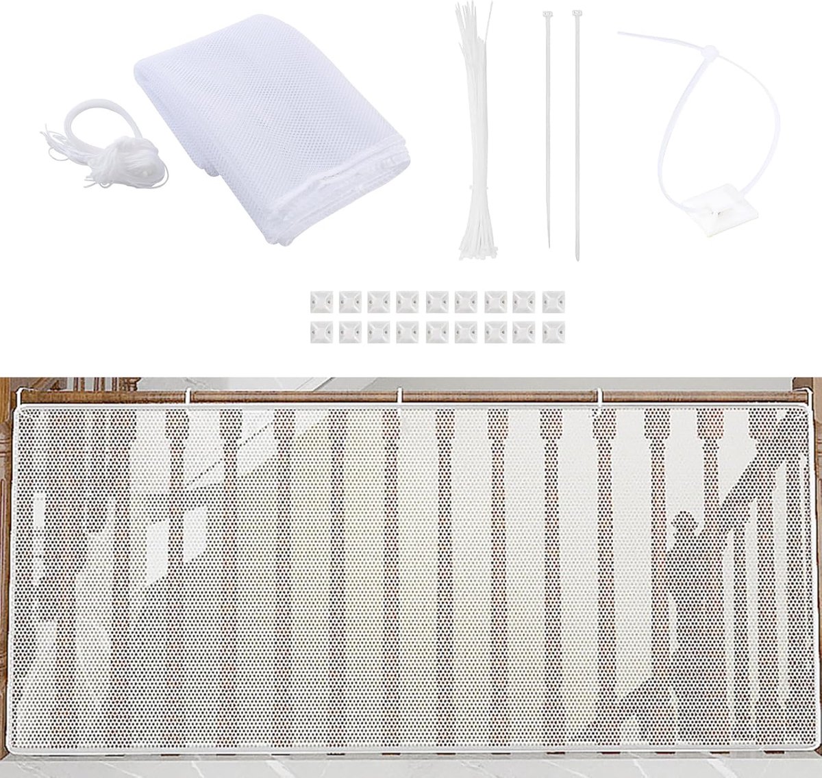 Stair Protection Net for Children, 3 m, Balcony Protection Net, Stair Railing Cover, Fall Protection for Handrails - ShopVlot