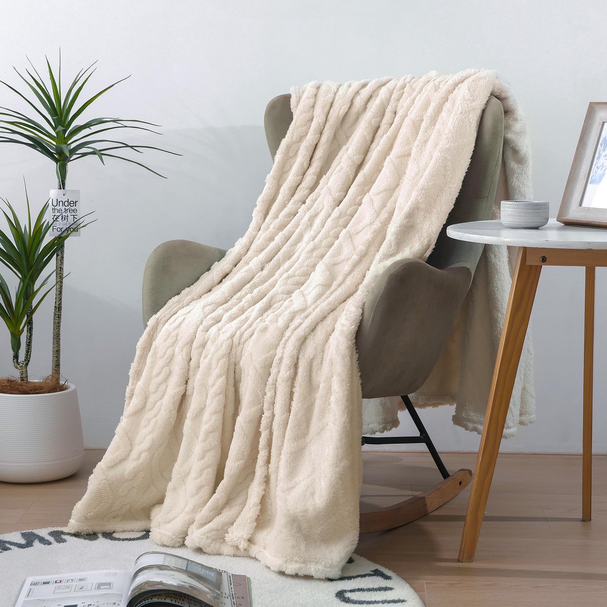 SnelShoppen - Fleece Deken Grote Plaid Voor Bank en Bed, 400 g/m² Lichtgewicht 100% Microvezel Donzige Zachte Warme Pluizige Wollen Plaid (150 x 200 c