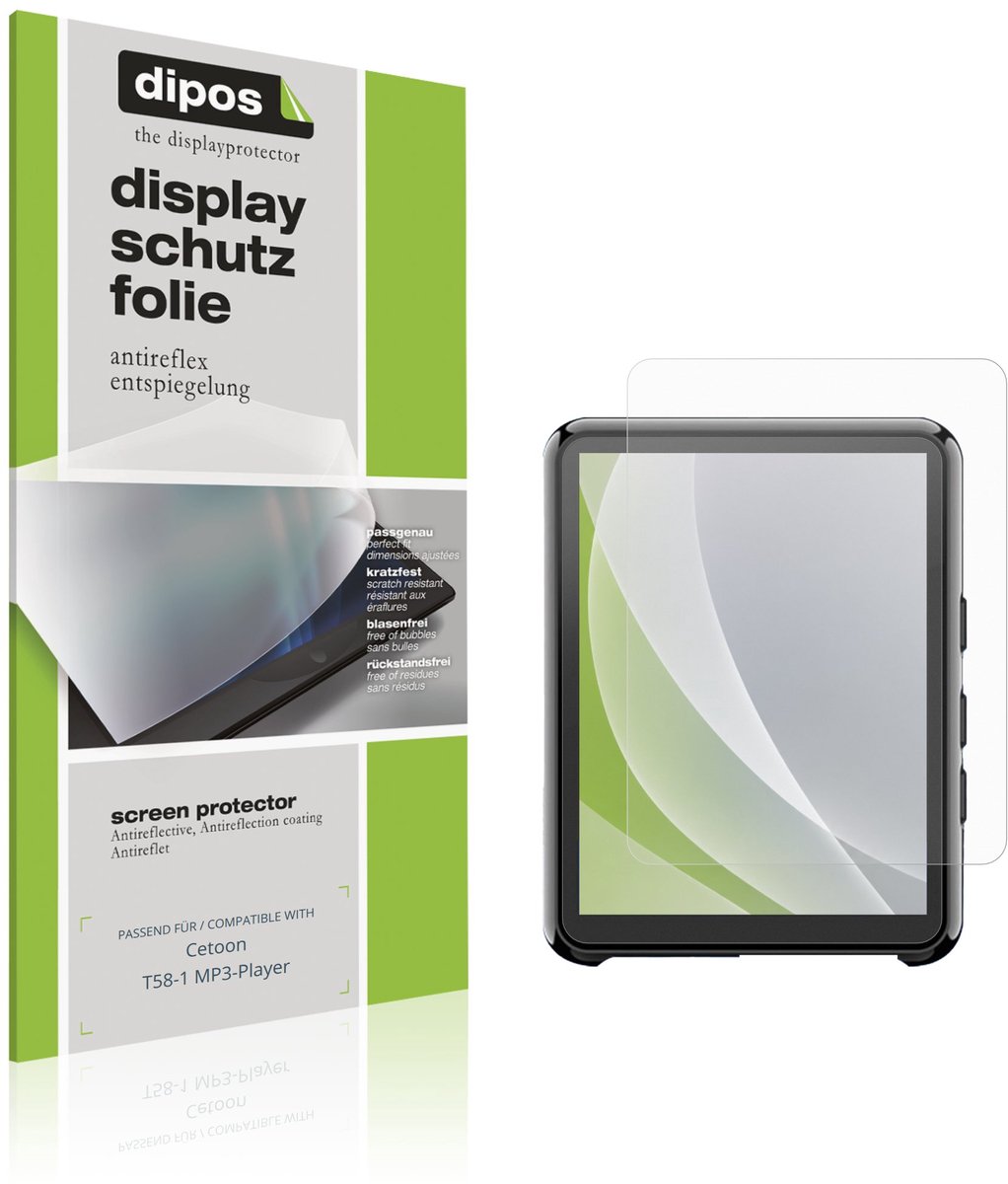 dipos – 4x Matte Beschermfolie geschikt voor Cetoon T58-1 MP3-Player | Krasbestendige & antireflecterende Screenprotector Ultra-Thin