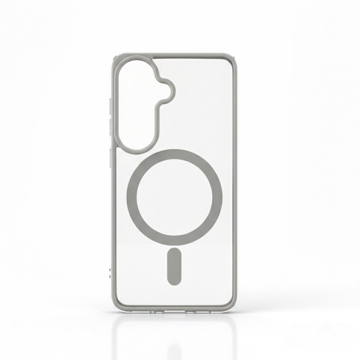 Hoesje Geschikt voor Samsung Galaxy A27 - Grijs - Casemania Magnetisch Bumper Back Cover Geschikt voor MagSafe - Zachte TPU Rand en Krasbestendige Transparante Achterkant Back Cover