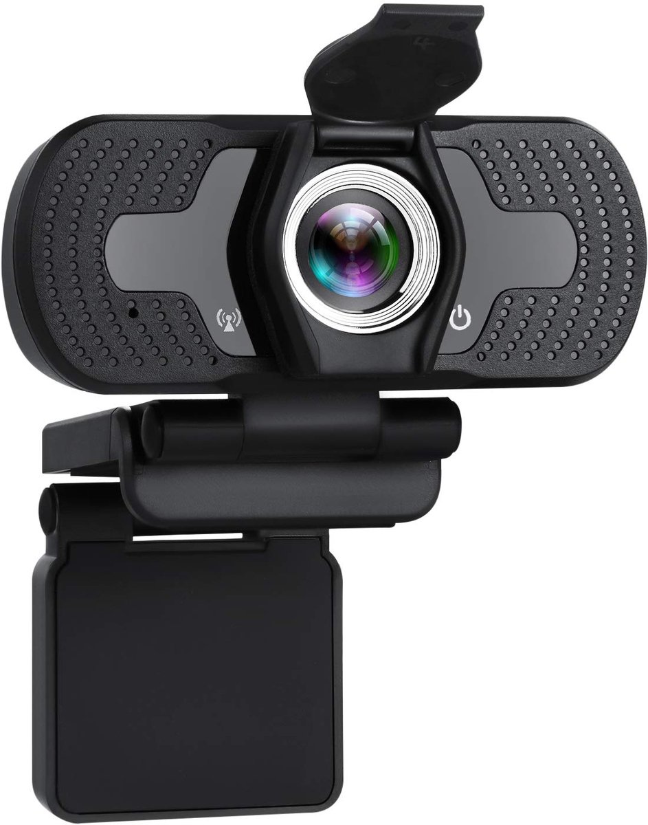 SnelShoppen - Full HD Webcam 1080p met Autofocus, Automatische Verlichtingscorrectie, Geïntegreerde Microfoon, 97° Hoek, 1,5 m USB Kabel, Zwart voor T