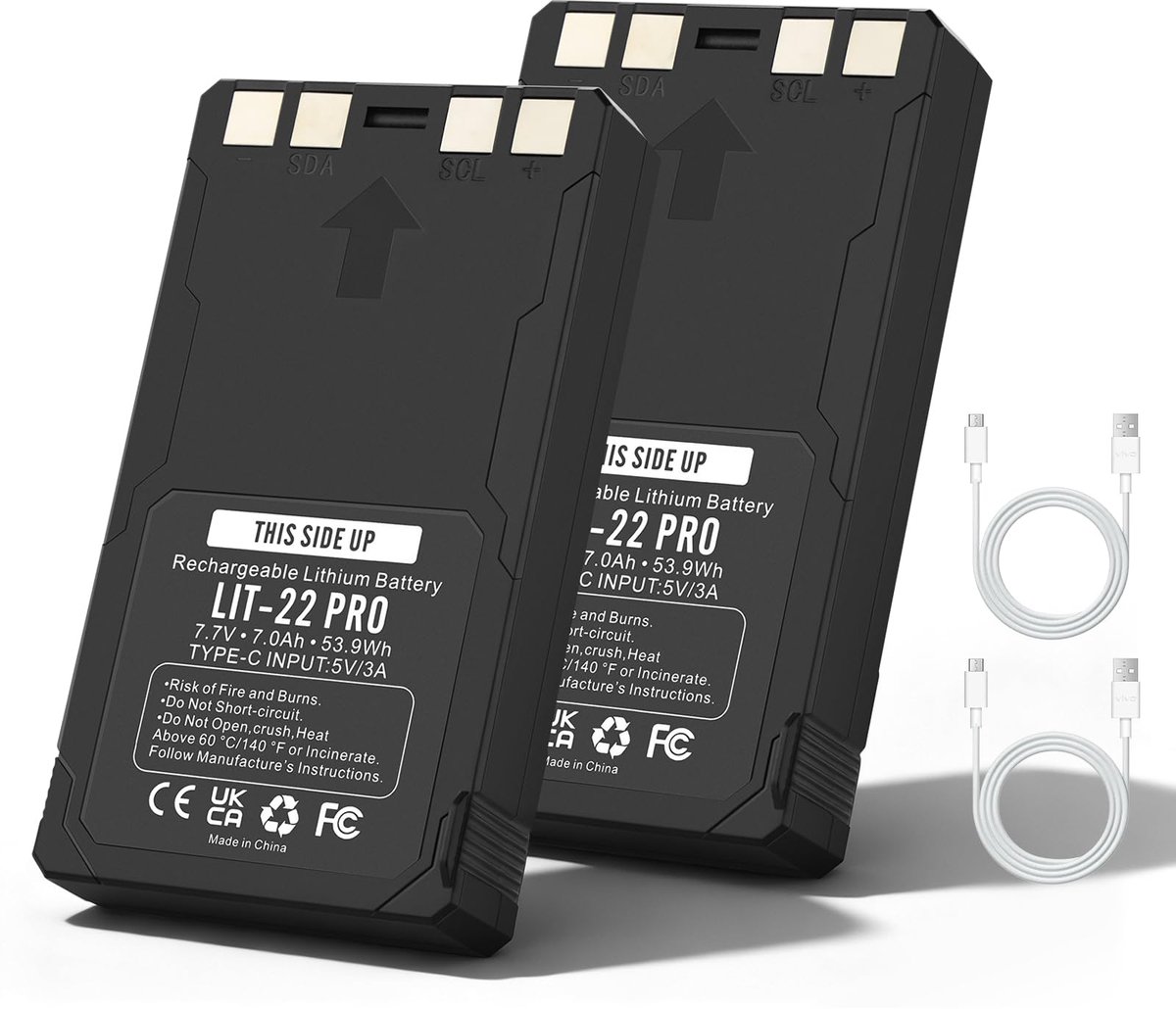 SnelShoppen - 2-Pack LIT-22 Pro Batterij voor Wildcamera, Spypoint Compatibel, Langdurige Energie, Oplaadbare Lithium-Ion, Ideaal voor Natuurobservati
