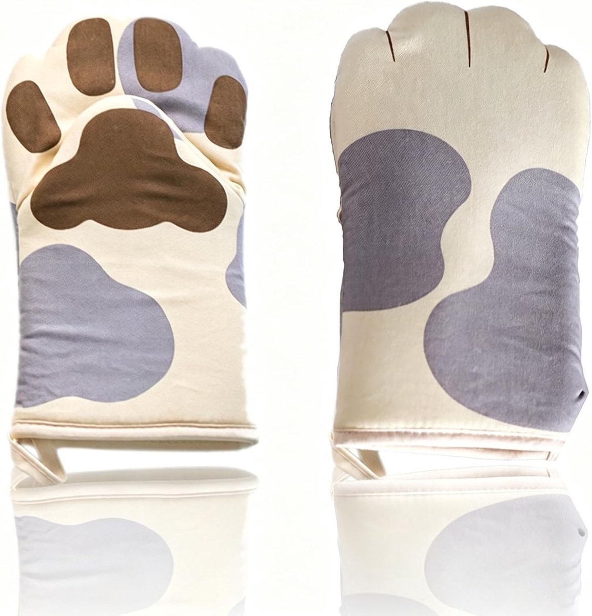 Hittebestendige ovenhandschoenen met antislip, ideaal voor koken en bakken in de keuken, lang model, kattenpoot design, geschikt voor oven en grill