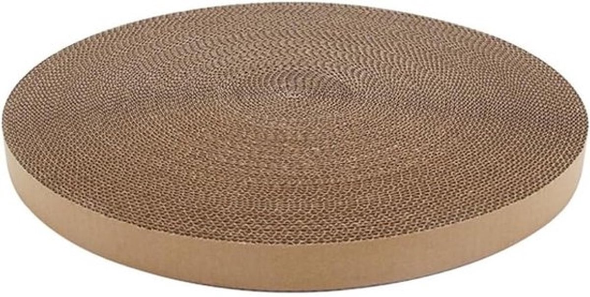 Ronde Krabpaal Vervangpads voor Actieve Katten, Kartonnen Krabpads, Herbruikbare Krabmat, Diameter 38cm, Hoogte 2.8cm, Duurzaam en Milieuvriendelijk
