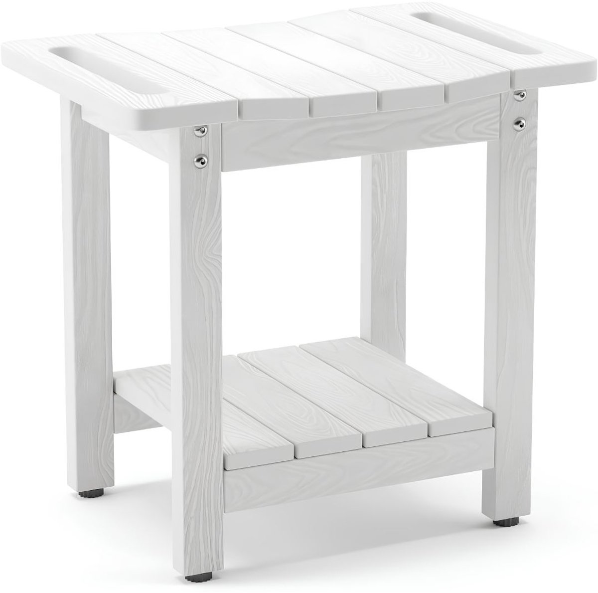 NIVA® Douchestoel - Badkamerstoel - Douchekruk - Wit - 32cm x 47cm x 43cm