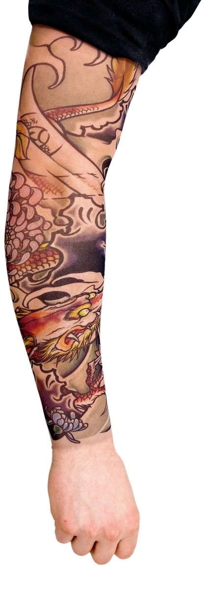 Dragon Master Tattoo Mouw - Carnaval Halloween Feest